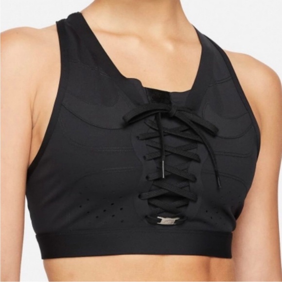 Nike Dri-FIT Swoosh Air Force Black Medium-Support Laced Sports